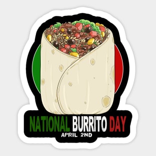 National Burrito Day Mexican Food Sticker